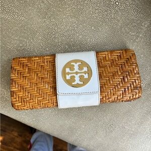 Tory Burch raffia clutch